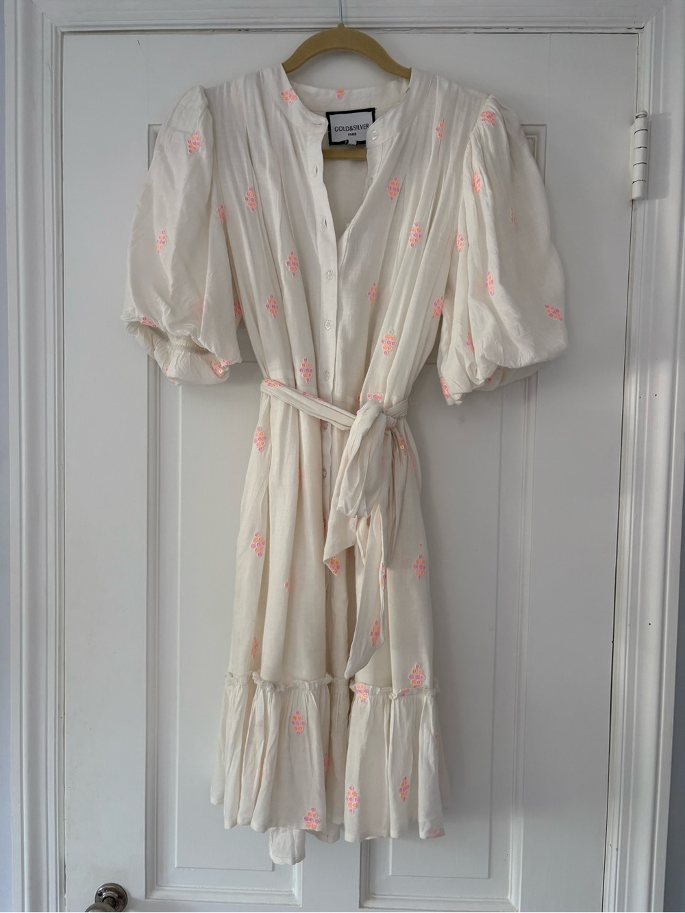 Gold & Silver Cream Dress